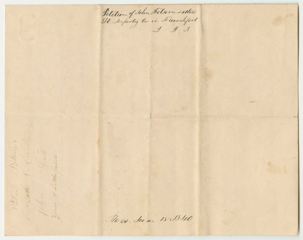 Miniature of Petition of John Folsom and Others for the Organization of a Company of Light Infantry in Frankfort
