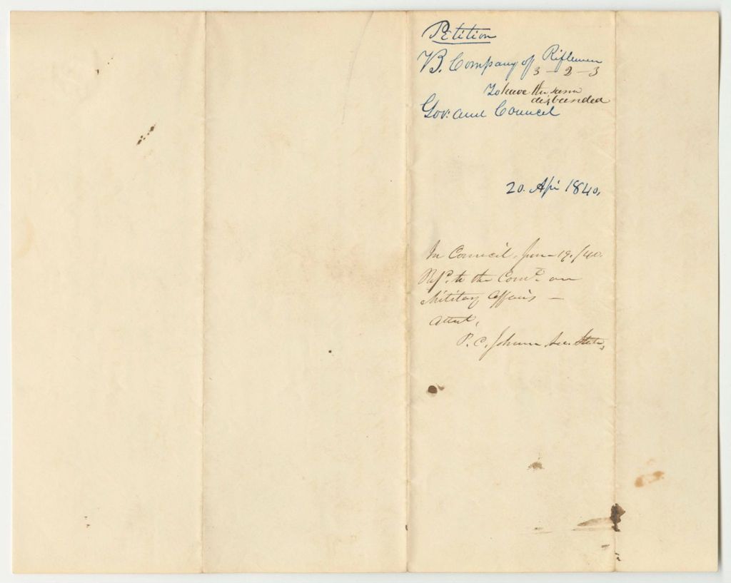 Miniature of Petition to Disband the B Company of Riflemen in Dixmont