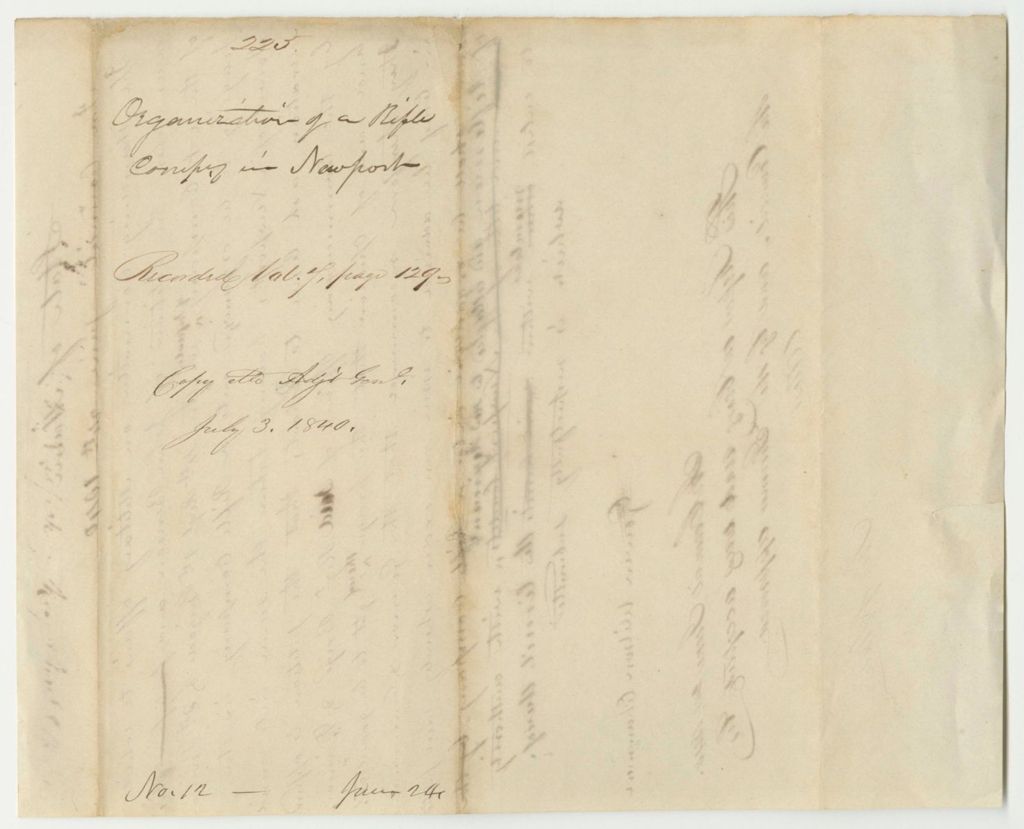 Miniature of Report 225: Report on the Organization of a Rifle Company in Newport