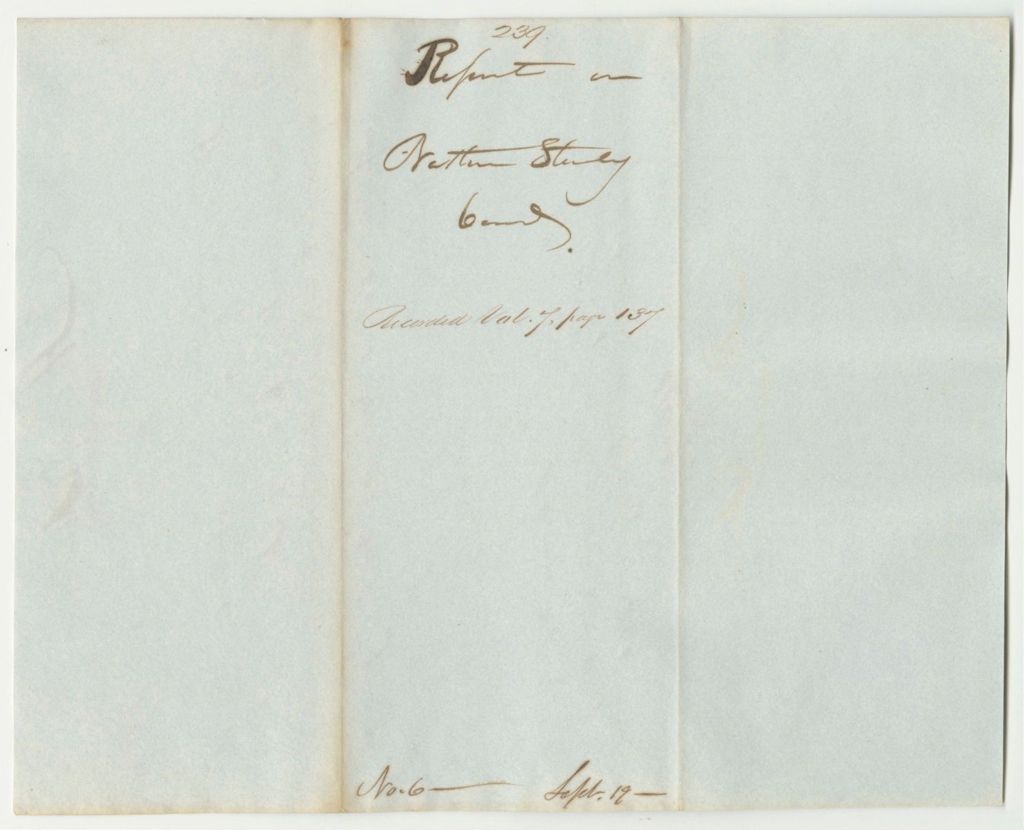 Miniature of Report 239: Report on the Bond of Nathan Stanley, Agent to Repair the Mars Hill Road