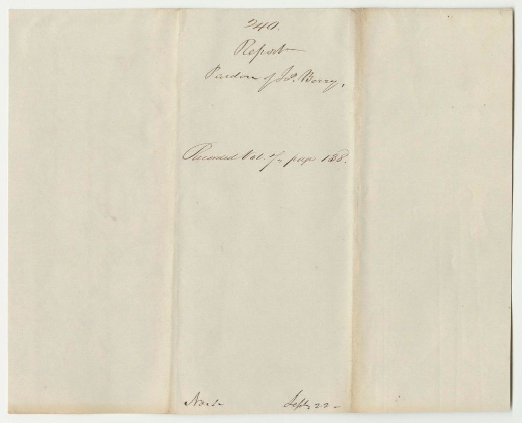 Miniature of Report 240: Report on the Pardon of Joseph Berry of Portland