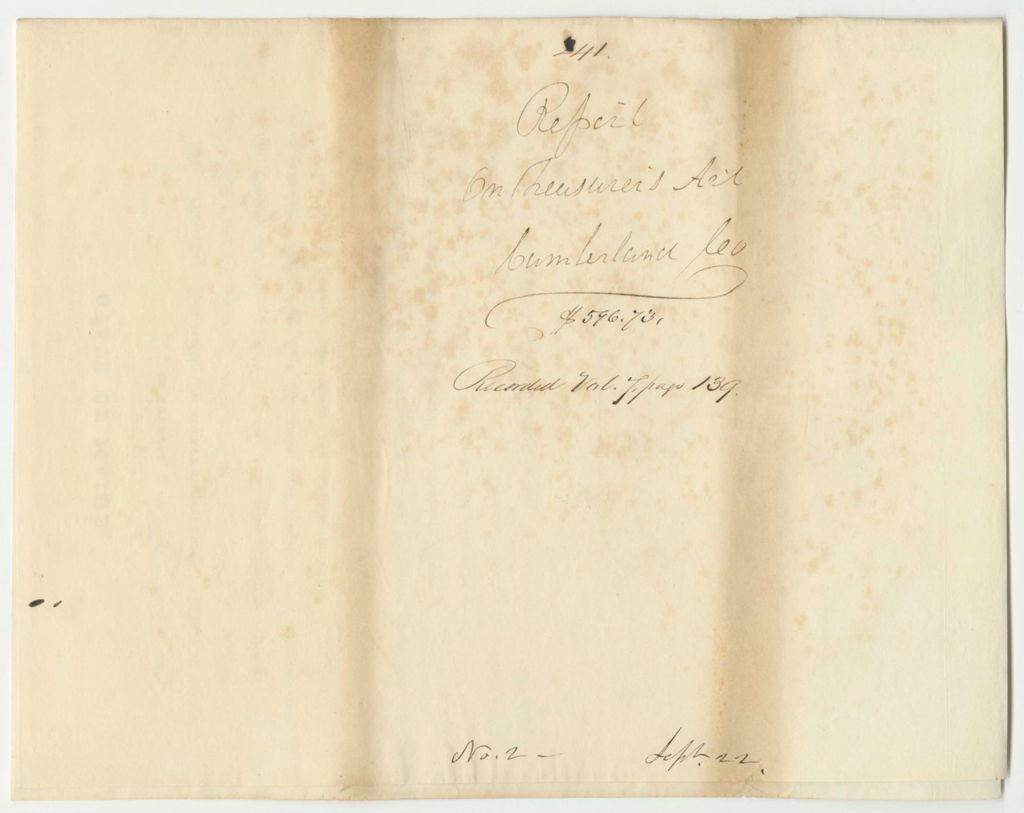 Miniature of Report 241: Report on the Account of Mark Harris, Cumberland County Treasurer