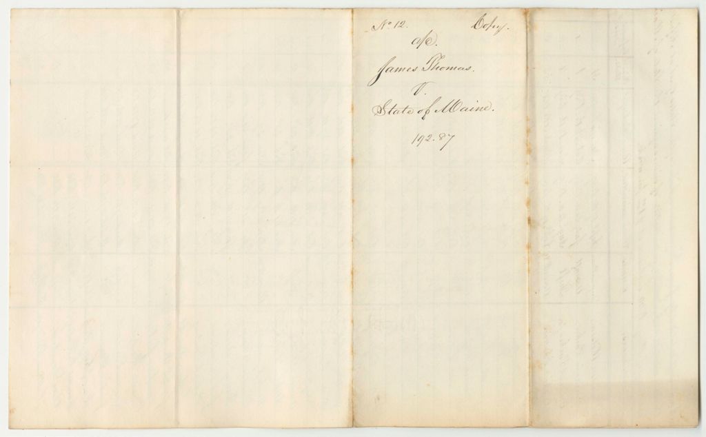 Miniature of Account of James Thomas, Under Keeper of the State's Gaol at Alfred in the County of York, of the Expense Incurred for Supporting Poor Prisoners Therein Committed Upon Charge or Conviction of Crimes Against the State from October 15th 1839 to May 19th 1840