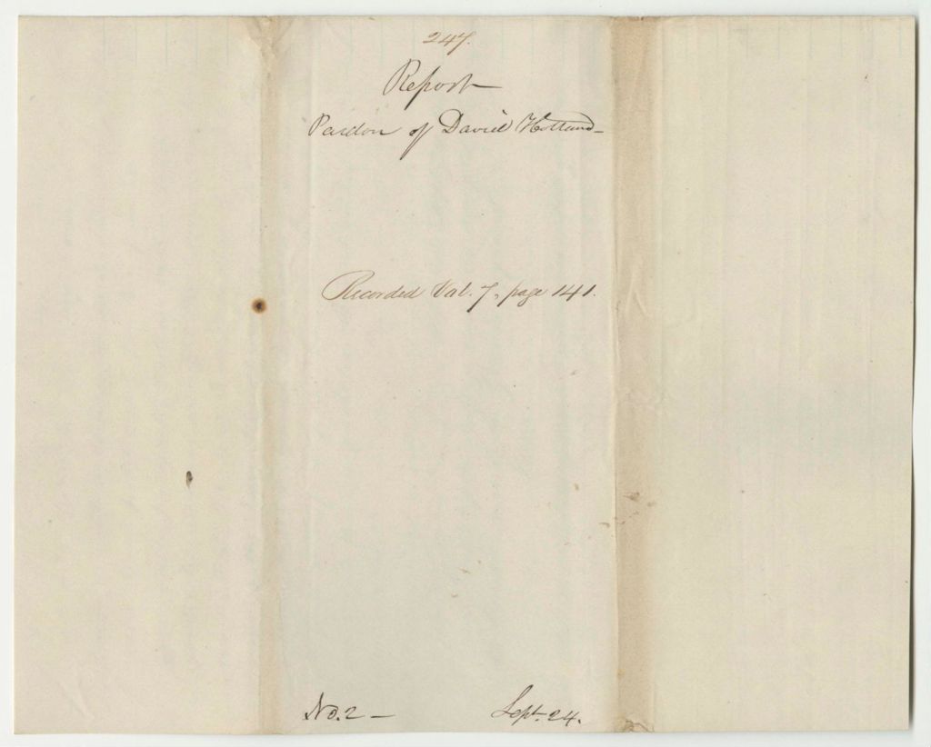 Miniature of Report 247: Report on the Pardon of David Holland of Wilton