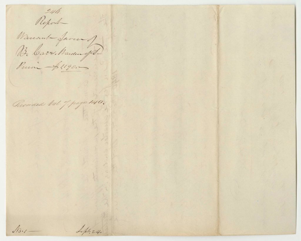 Miniature of Report 246: Report on the Warrant in Favor of Benjamin Carr, Warden of the State Prison, for Salaries of Subordinate Officers
