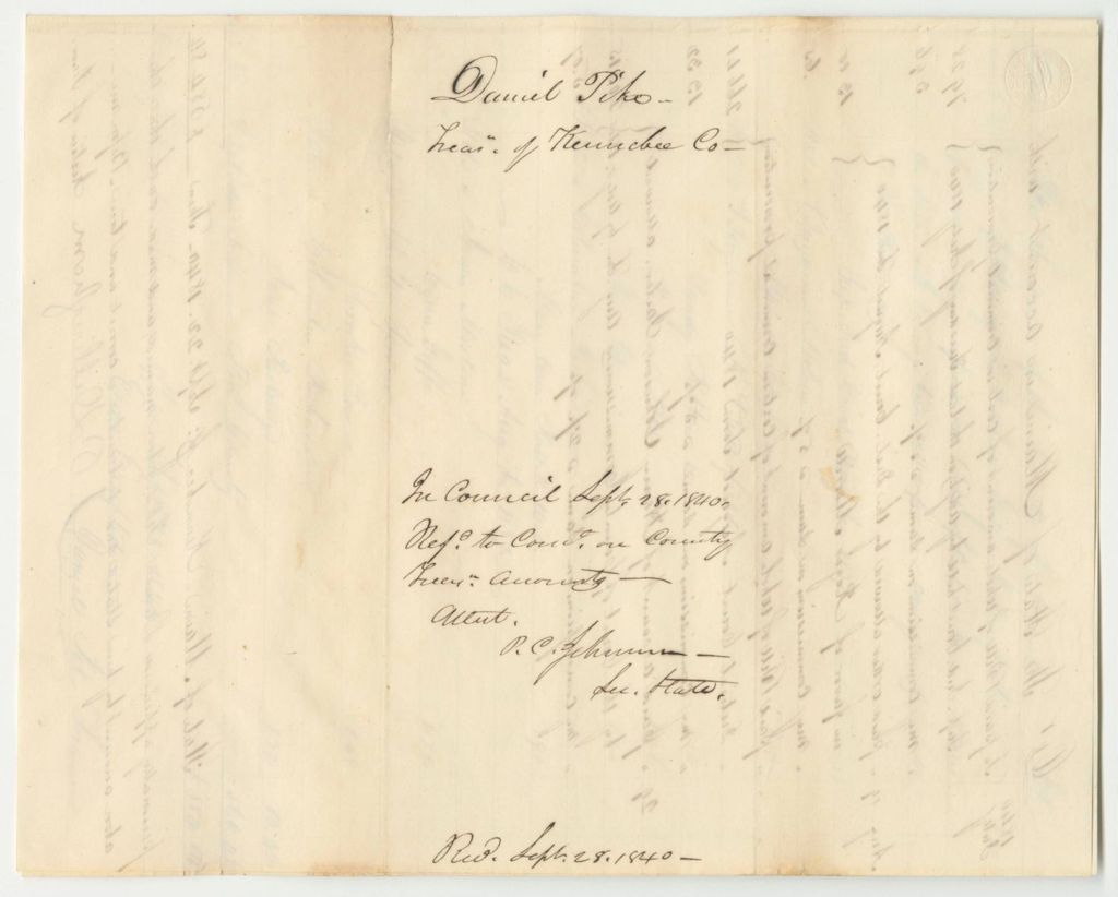 Miniature of Account of Daniel Pike, Kennebec County Treasurer