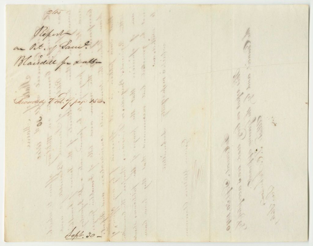 Miniature of Report 265: Report on the Petition of Samuel Blaisdell Jr. and Others to be Formed into a Company of Light Infantry in Franklin and Hancock