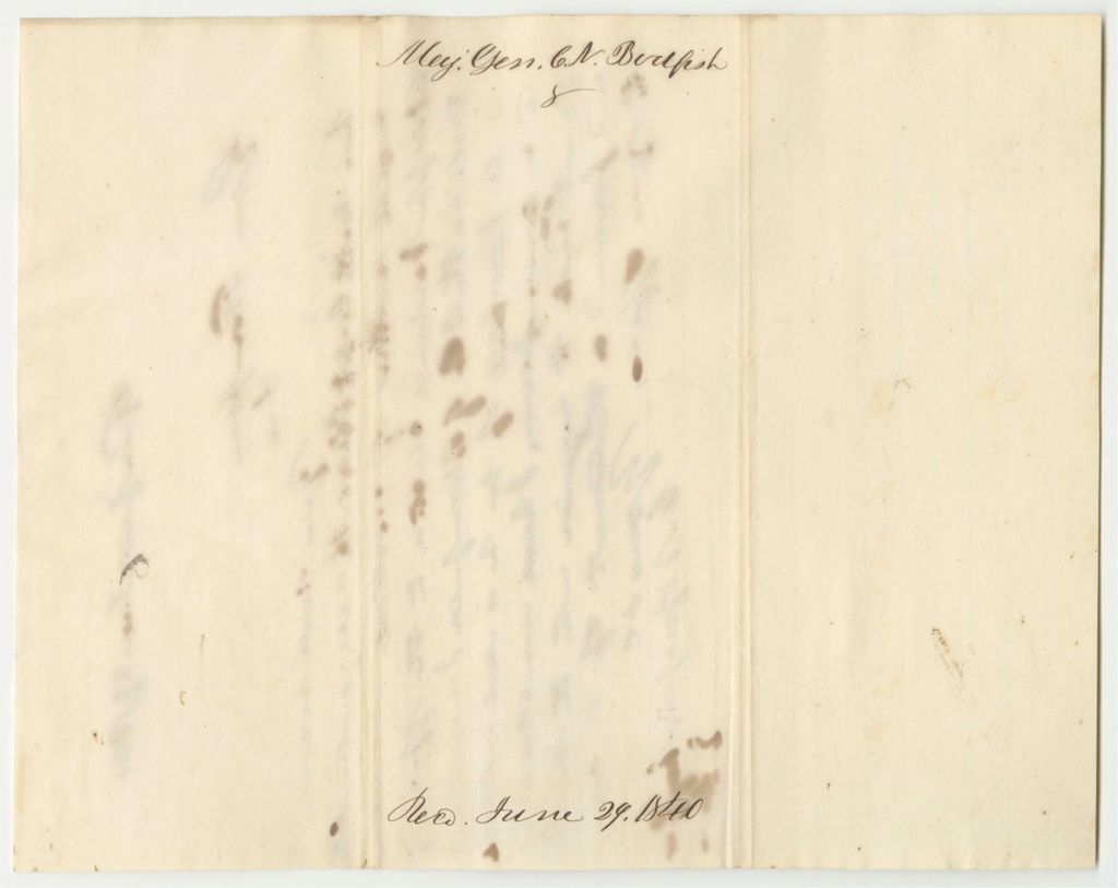 Miniature of Letter from Maj. Gen. C.N. Bodfish, Regarding the Election of Joseph Newland as Ensign of "B" Company of Infantry in Bloomfield