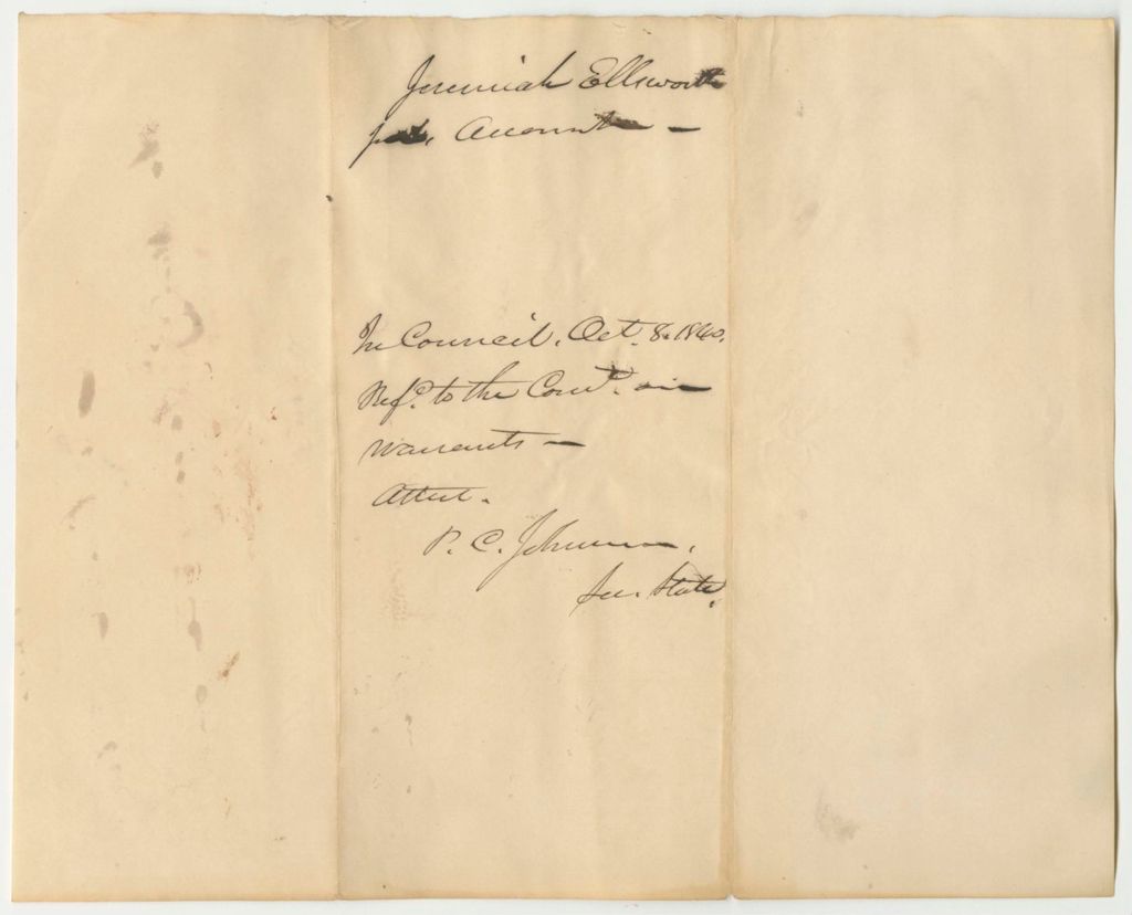 Miniature of Account of Jeremiah Ellsworth to Repair the Canada Road