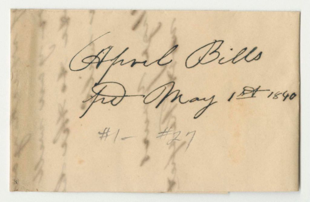 Miniature of Receipts from the Account of Henry Winslow, Superintendent of the Insane Hospital