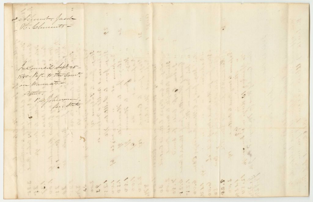 Miniature of Account of Jacob H. Clements for Arresting Calvin Paul, a Fugitive from Justice