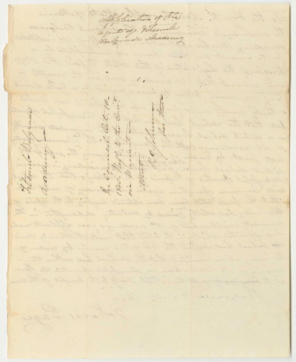Miniature of Application of the Agent of Titcomb Belgrade Academy