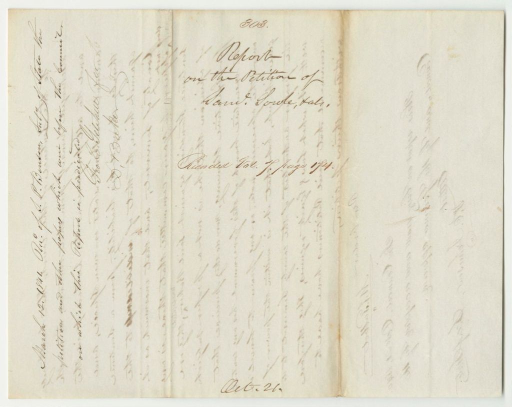Miniature of Report 303: Report on the Petition of Samuel Soule and Others for a Pardon of Daniel Baker