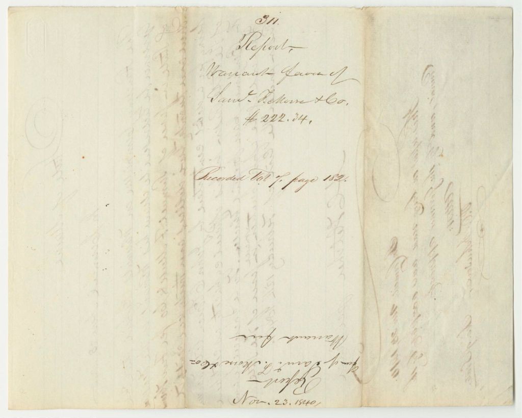 Miniature of Report 311: Report on the Warrant in Favor of Samuel F. Morse and Company, for a Debt Incurred by John O'Brien, State Prison Warden