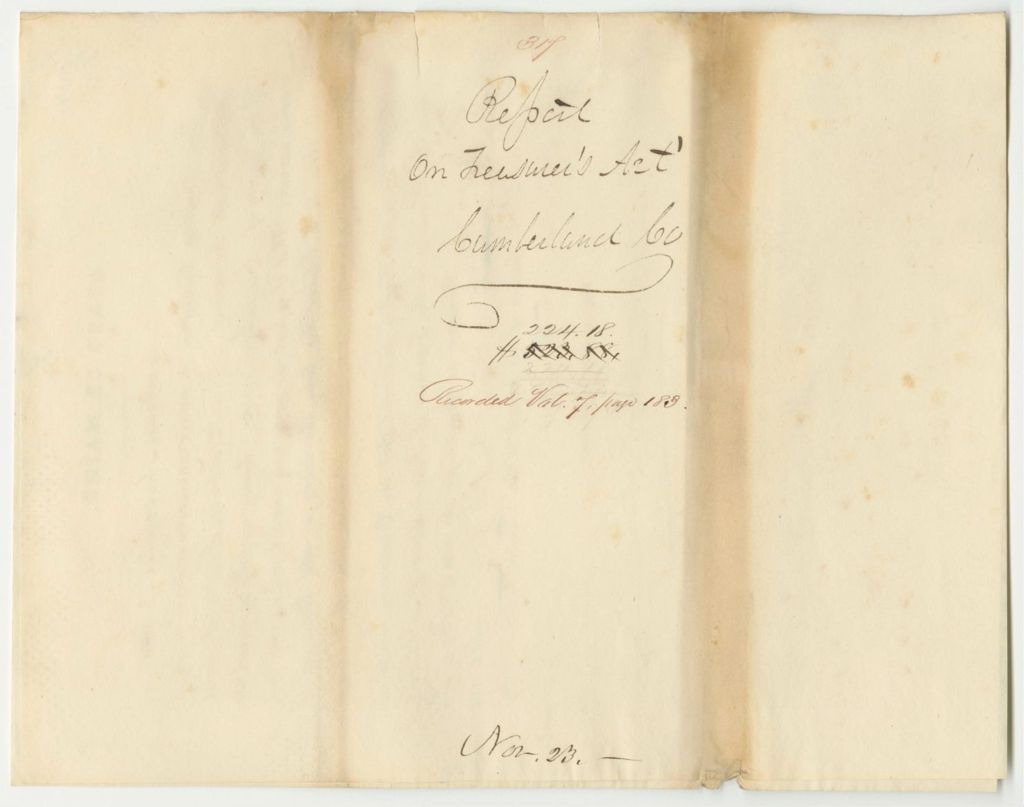 Miniature of Report 317: Report on the Account of Mark Harris, Cumberland County Treasurer