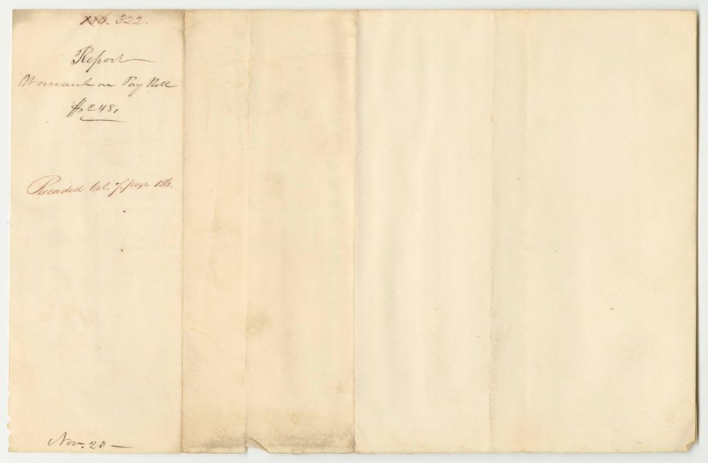 Miniature of Report 322: Report on the Warrant for the Payroll of the 4th Session of the 20th Council
