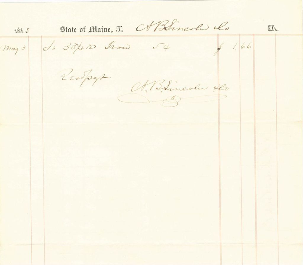 Miniature of Received Payment to A.B. Lincoln