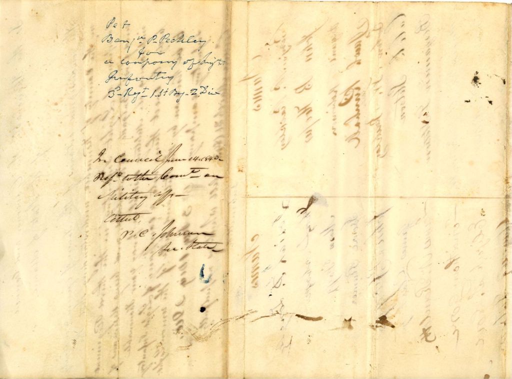 Miniature of Petition to [restore?] company of infantry in the town of Greene