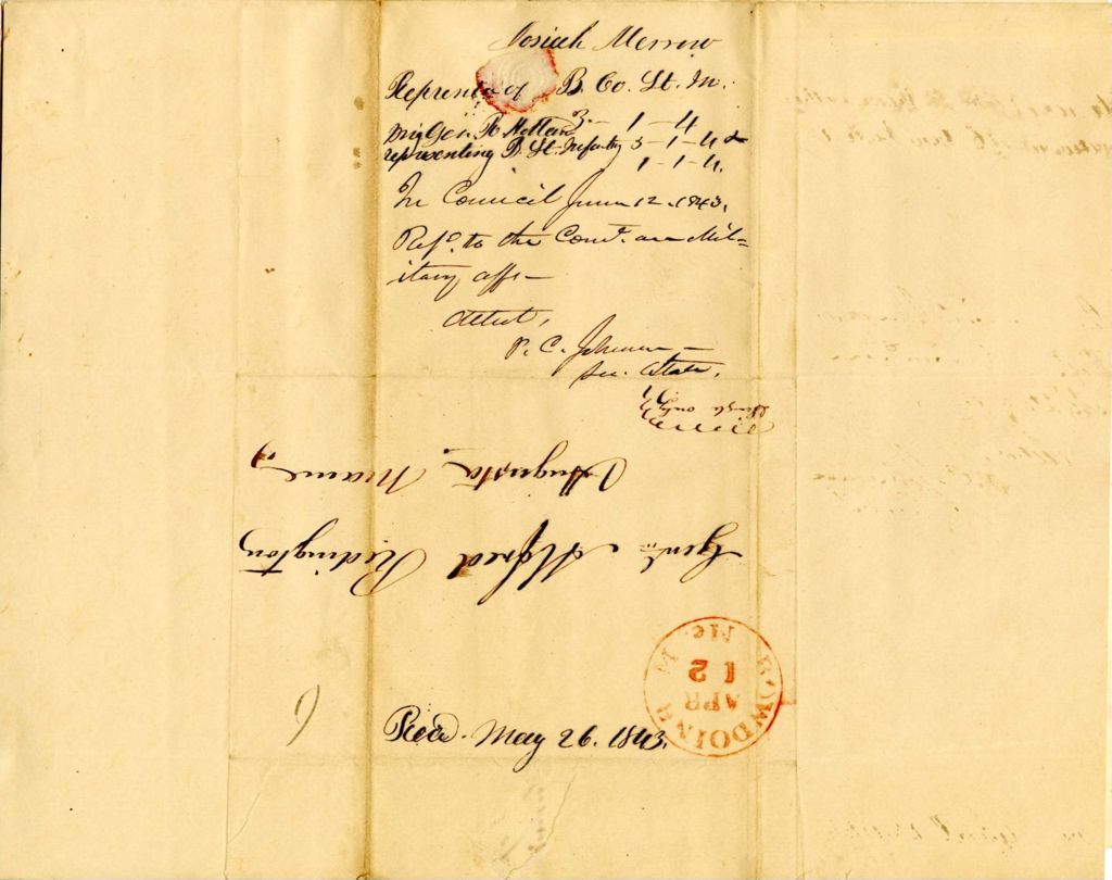 Miniature of Petition to disband company of infantry in the town of [Bath?]