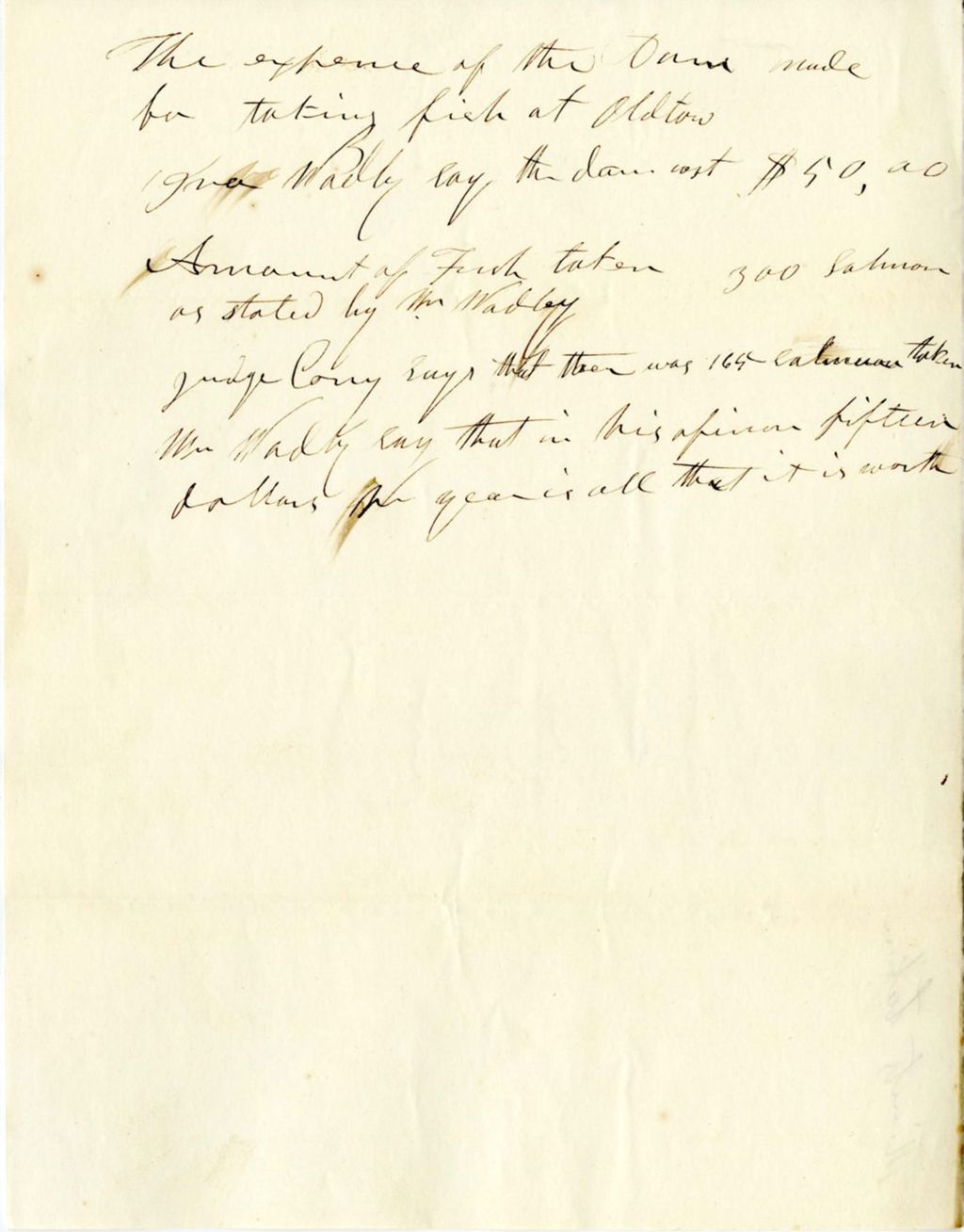 Miniature of [Account of fish taken from the fish dam?]