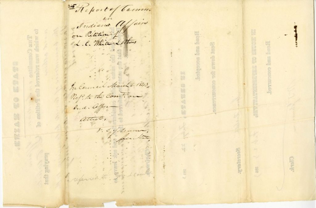 Miniature of Petition for restoration of Passamaquoddy Tribal lands