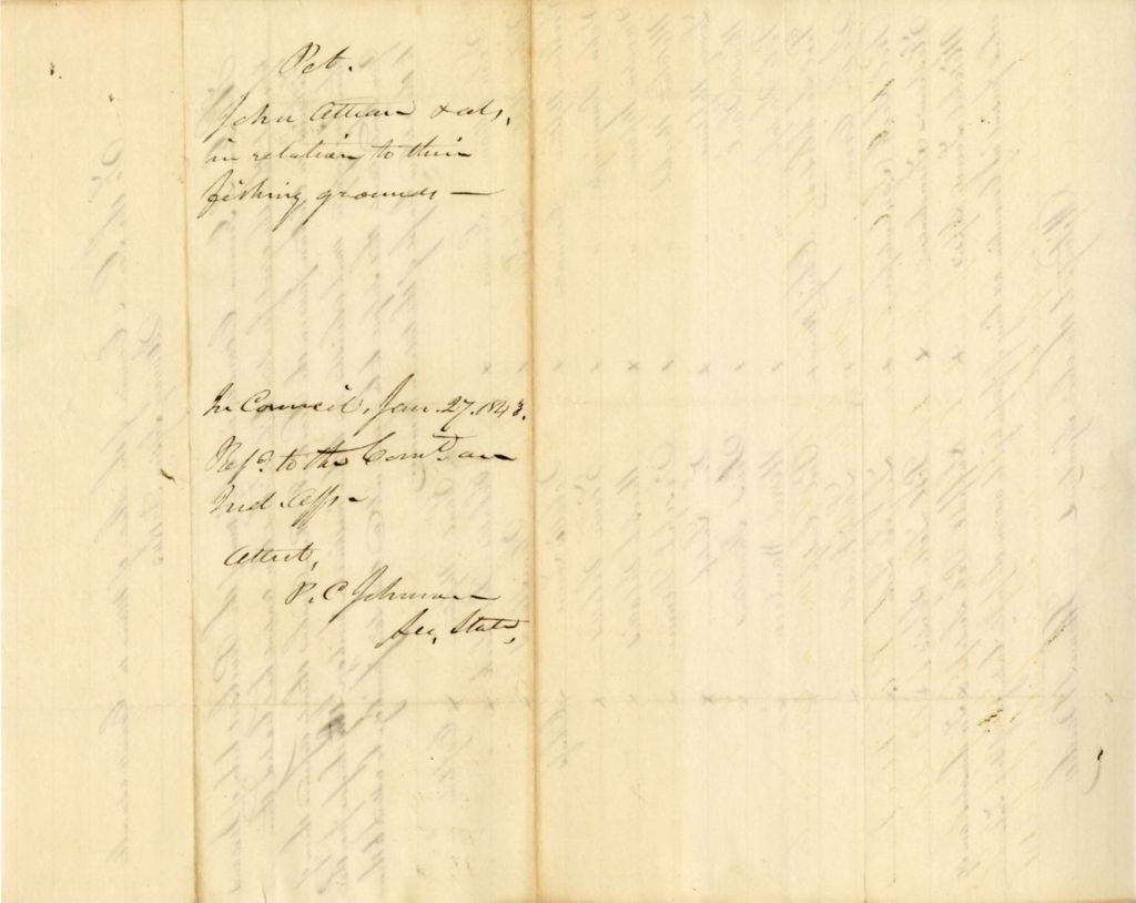 Miniature of Petition in relation to fishing grounds of the Penobscot Tribe