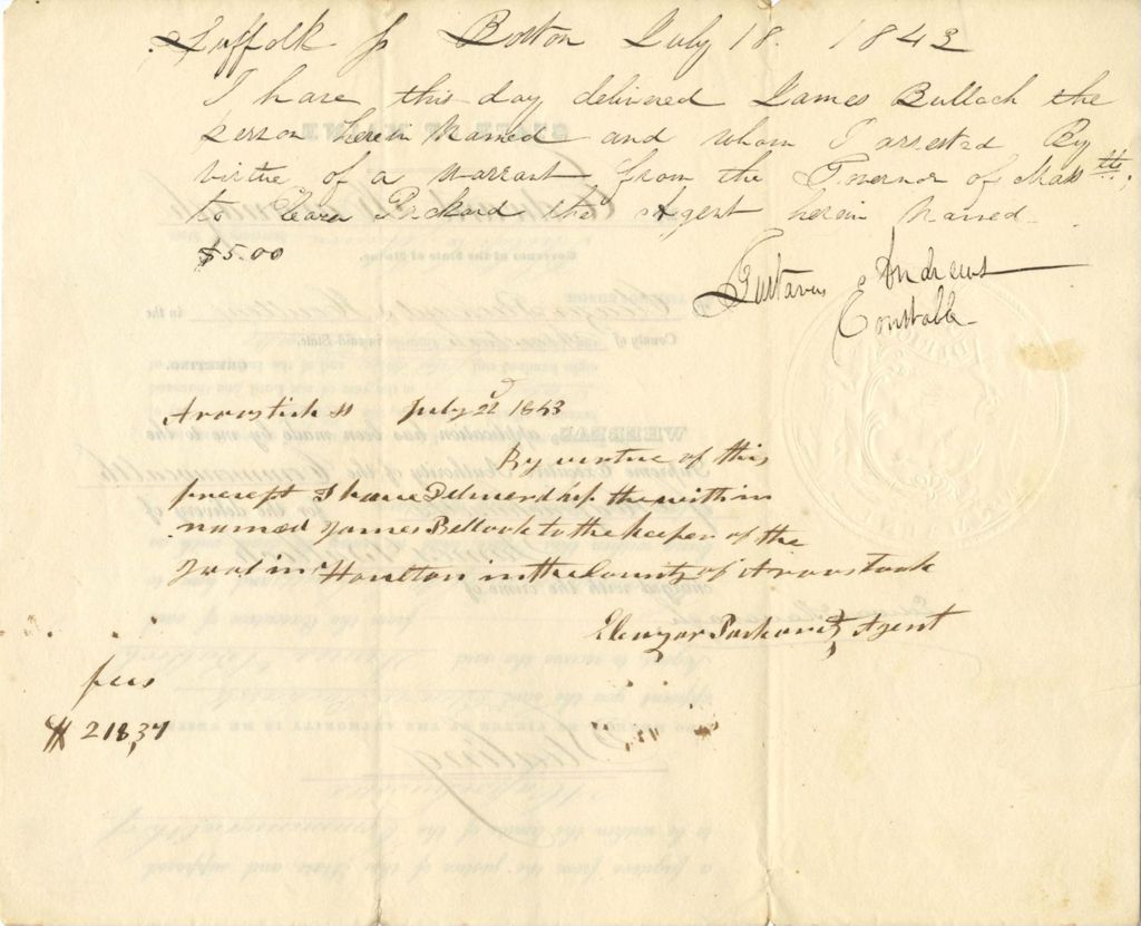 Miniature of Warrant for the arrest of James Balloch