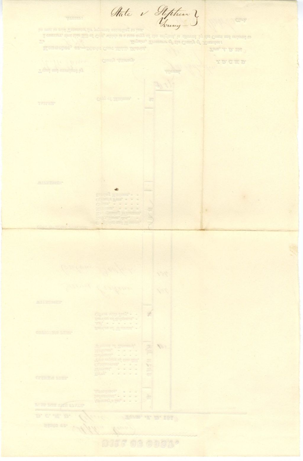 Miniature of Bill of Cost, State v. Young