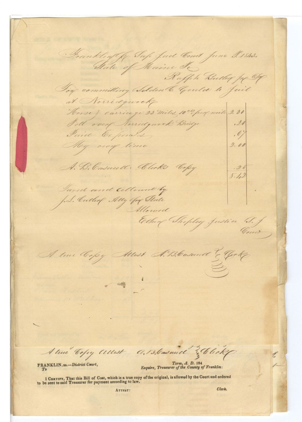 Miniature of Bills of Cost, Franklin County