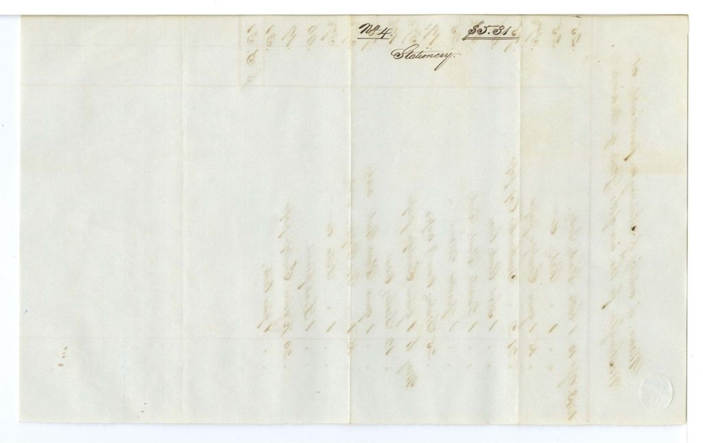 Miniature of Memo of articles of stationary to be purchased at Washington for the use of the State of Maine