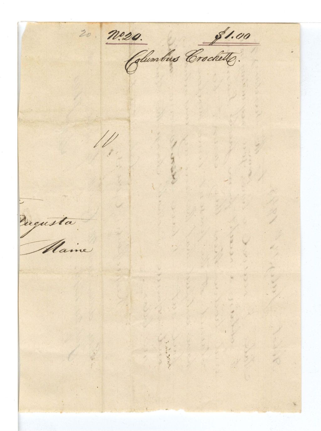 Miniature of Voucher, C. Crockett