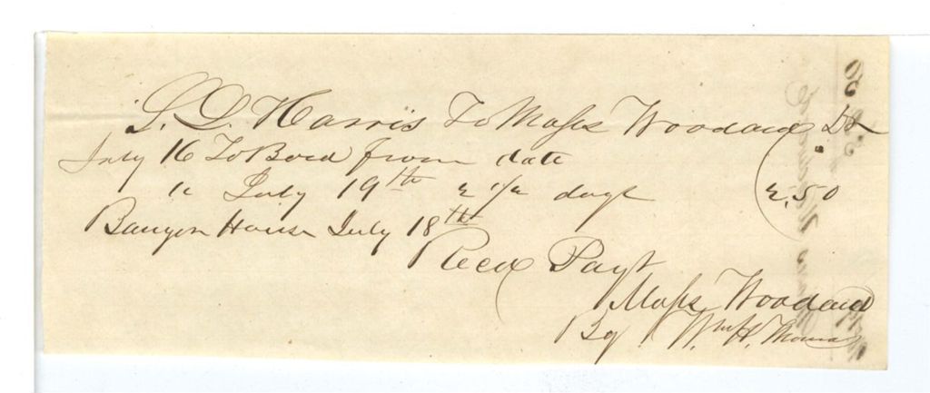 Miniature of Voucher, M. Woodward