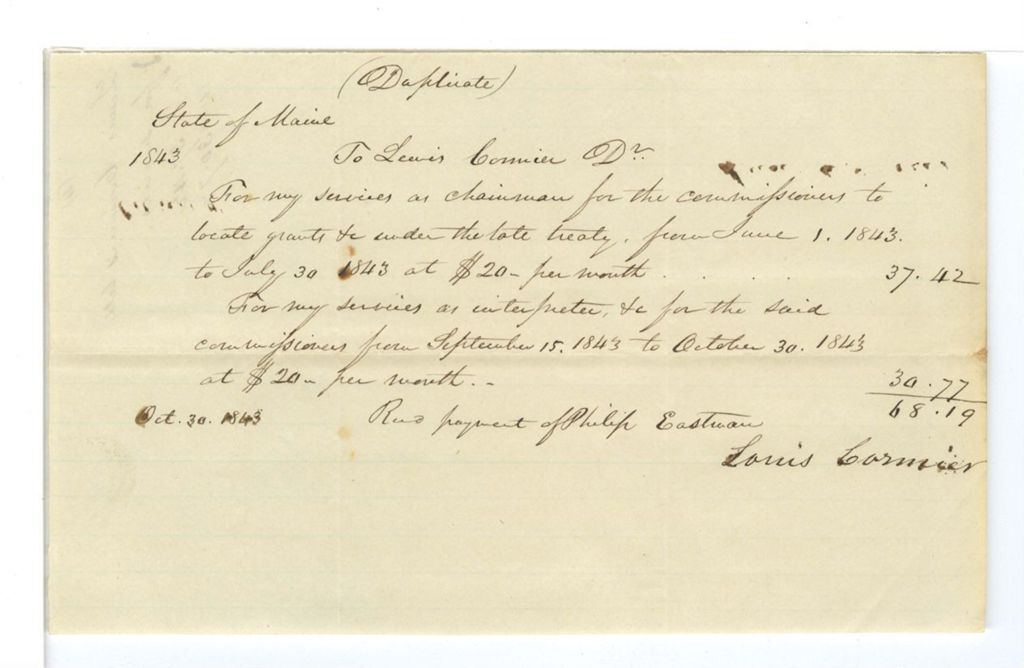 Miniature of Voucher, L. [Courier?]