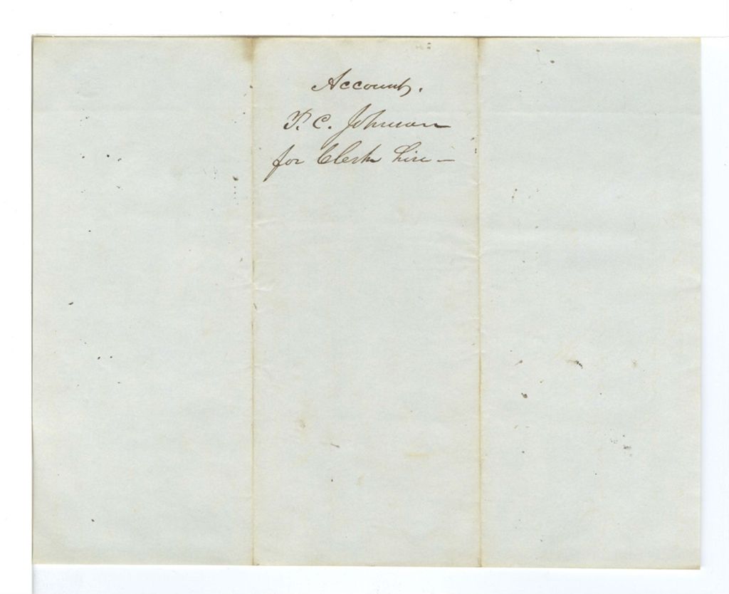 Miniature of Account of P. C. Johnson for clerk hire