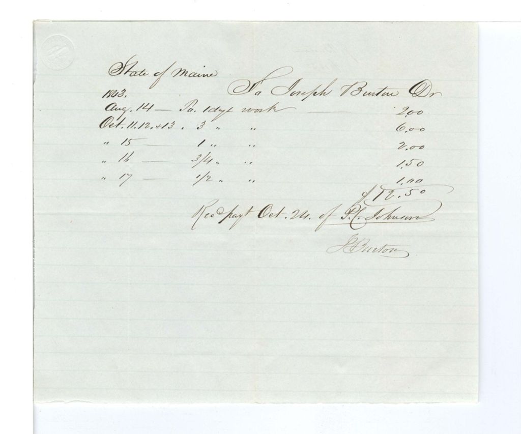 Miniature of Voucher, J. Burton