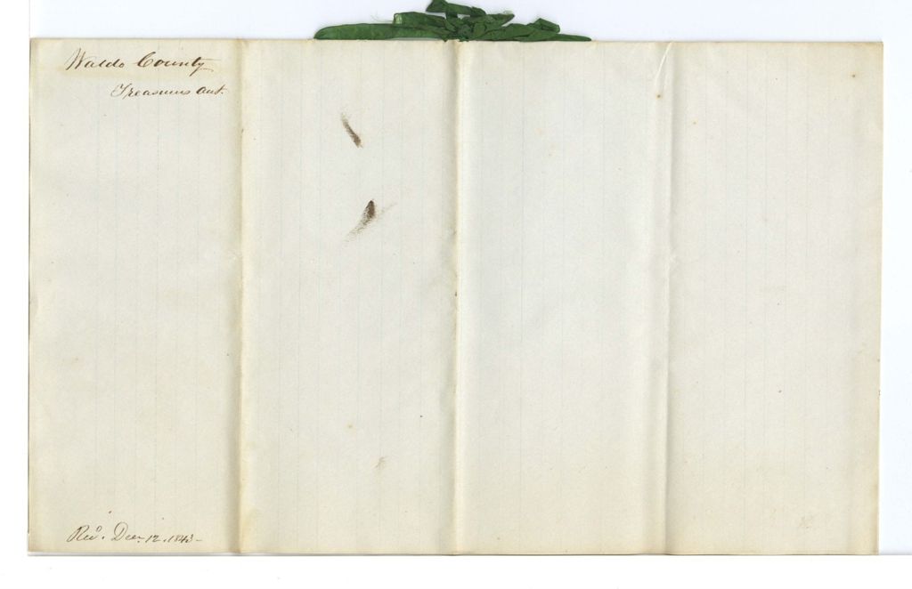 Miniature of Account of F. Hall, Treasurer of Waldo County