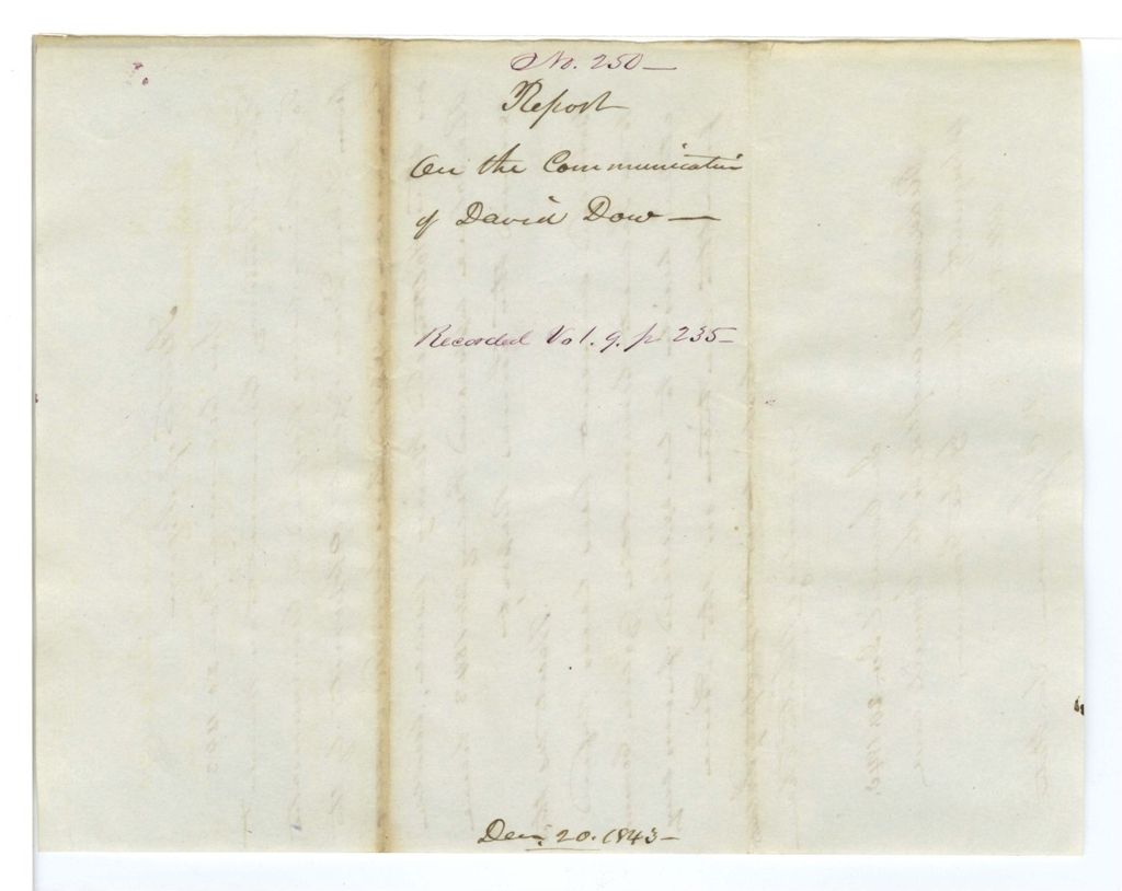 Miniature of Report, on the communication of David Dow