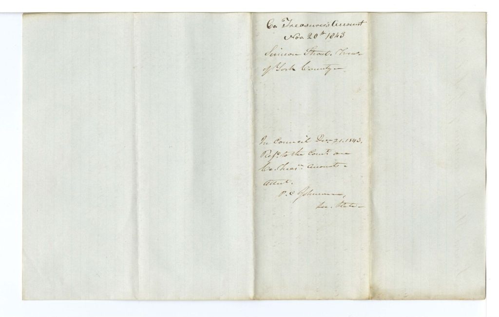 Miniature of Treasurer's Account, York County