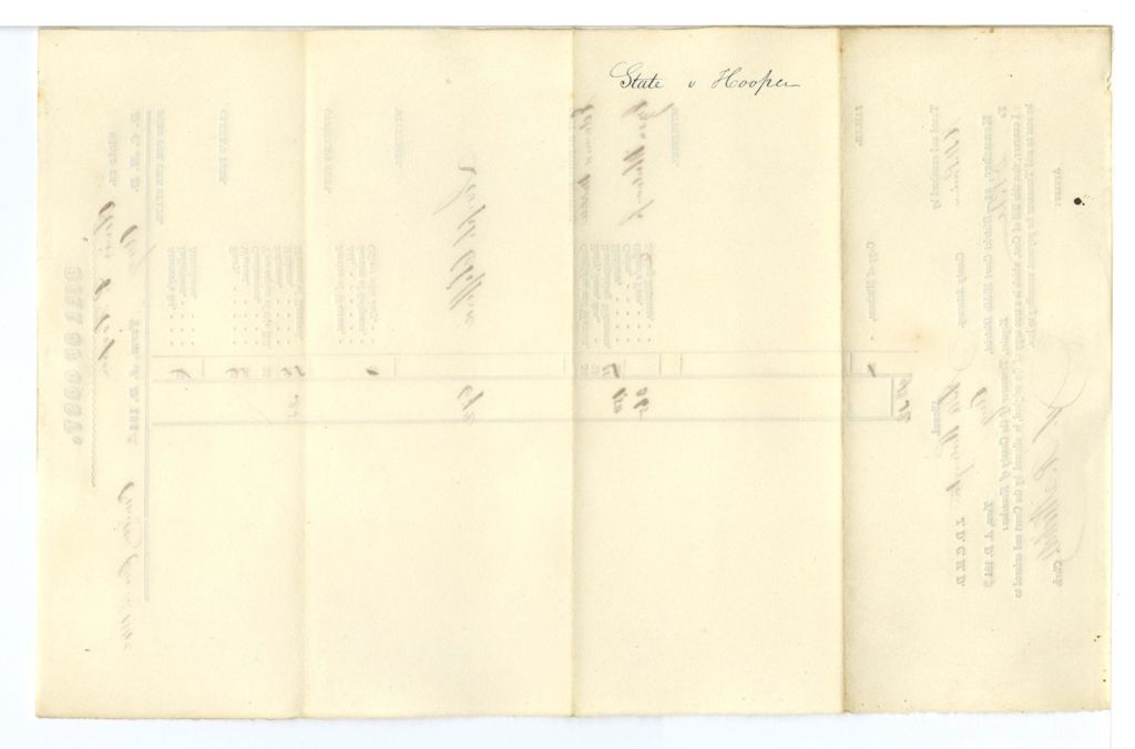 Miniature of Bill of Cost, State v. Oliver Hooper