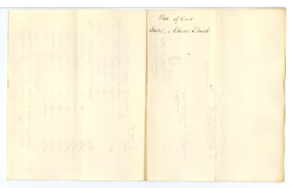 Miniature of Bill of Cost, State v. Charles Smith