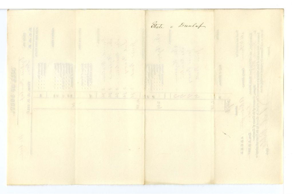 Miniature of Bill of Cost, State v. Ezekiel Dunlap