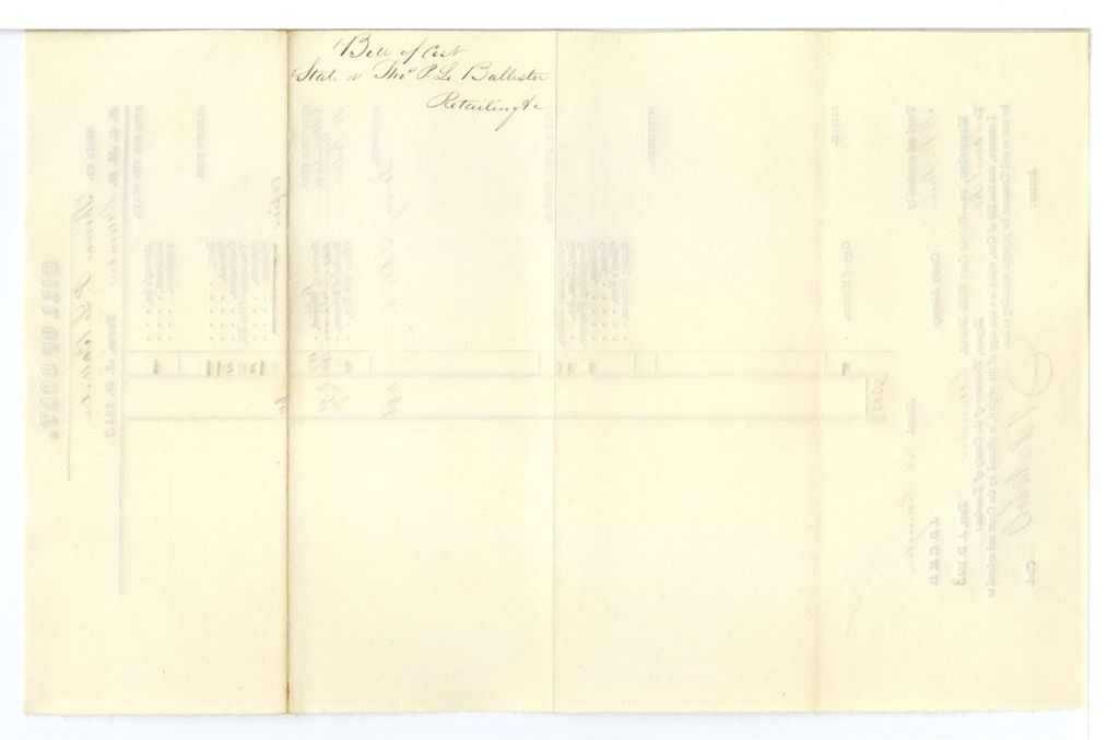 Miniature of Bill of Cost, State v. Thomas P. L. Ballista