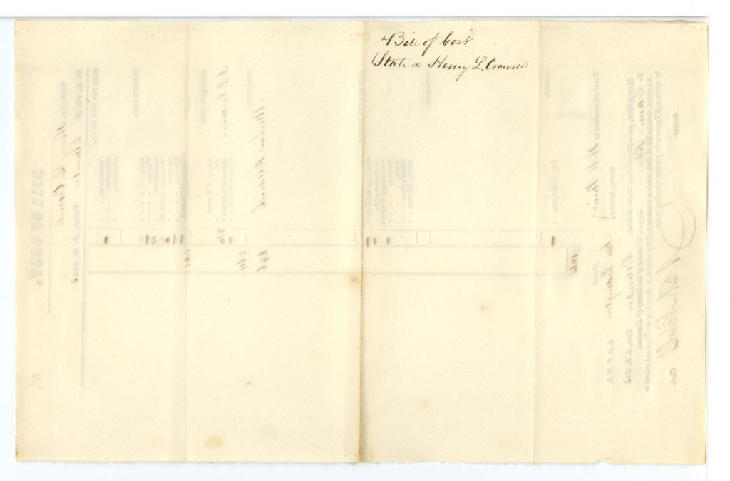 Miniature of Bill of Cost, State v. Henry L. Crowell