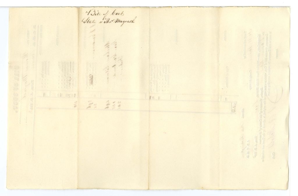 Miniature of Bill of Cost, State v. Thomas Magrath