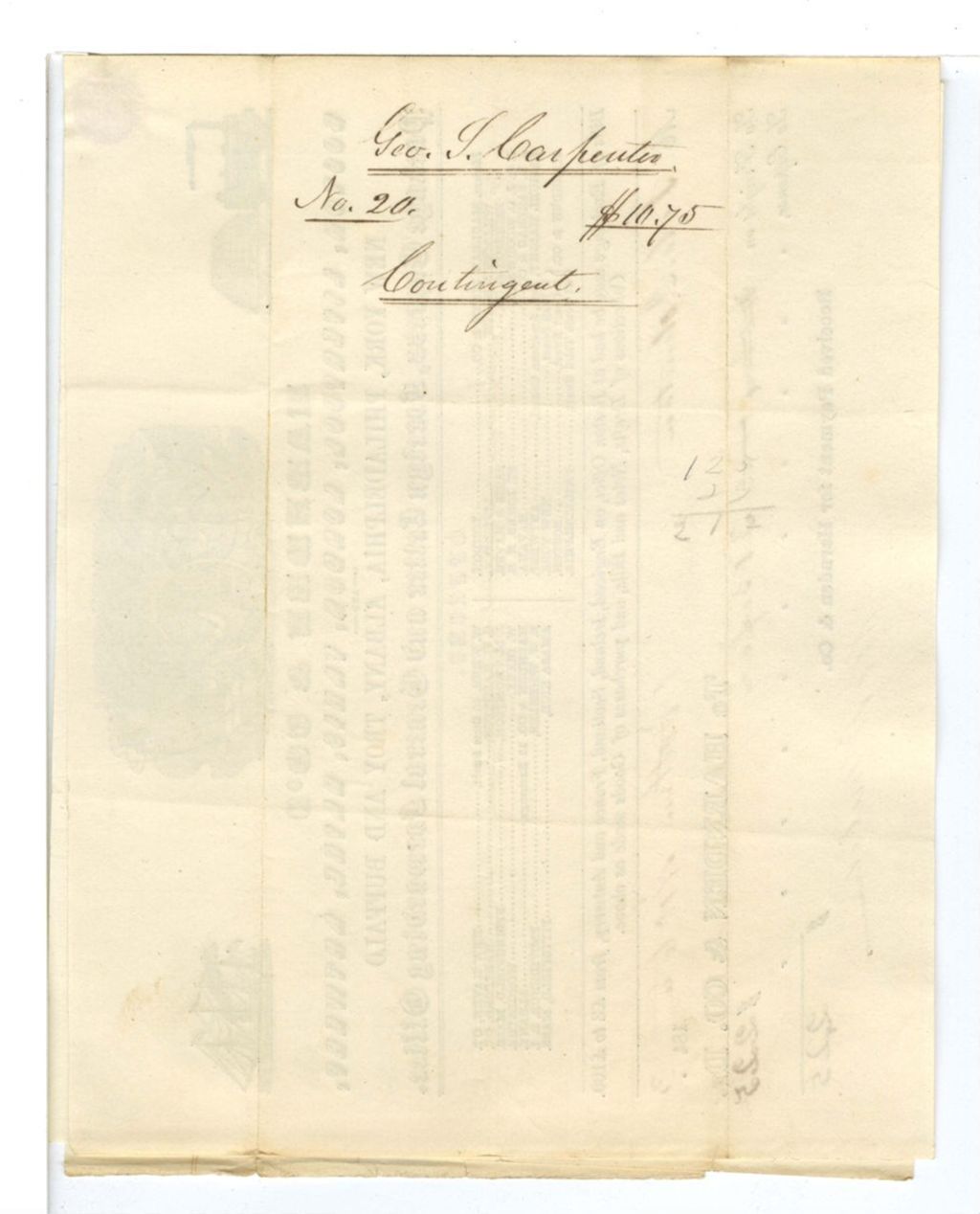 Miniature of Gov. J. Carpenter, Contingent