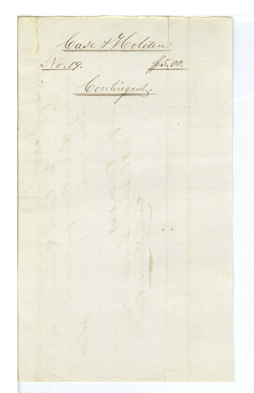 Miniature of Case and Holden, Contingent