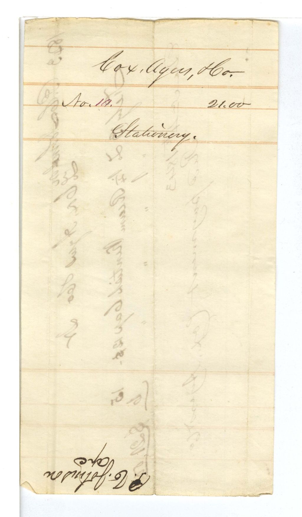 Miniature of Cox, Ayers, and co., Stationary