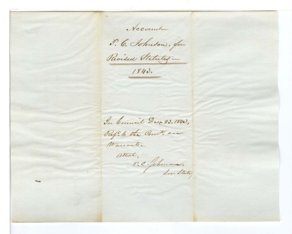 Miniature of Account of P. C. Johnson for Revised Stationary