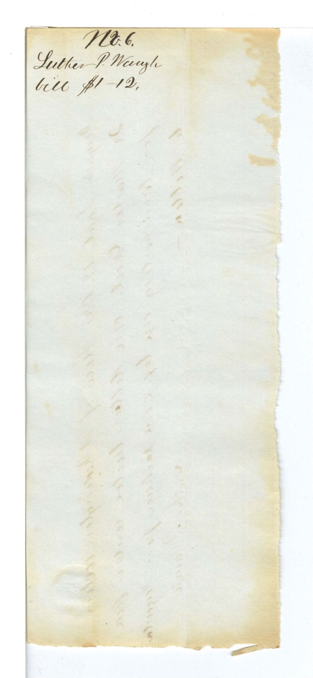 Miniature of Transportation - Bill No. 6: D. P. Bailey - Voucher No. 6: Luther P. Wough