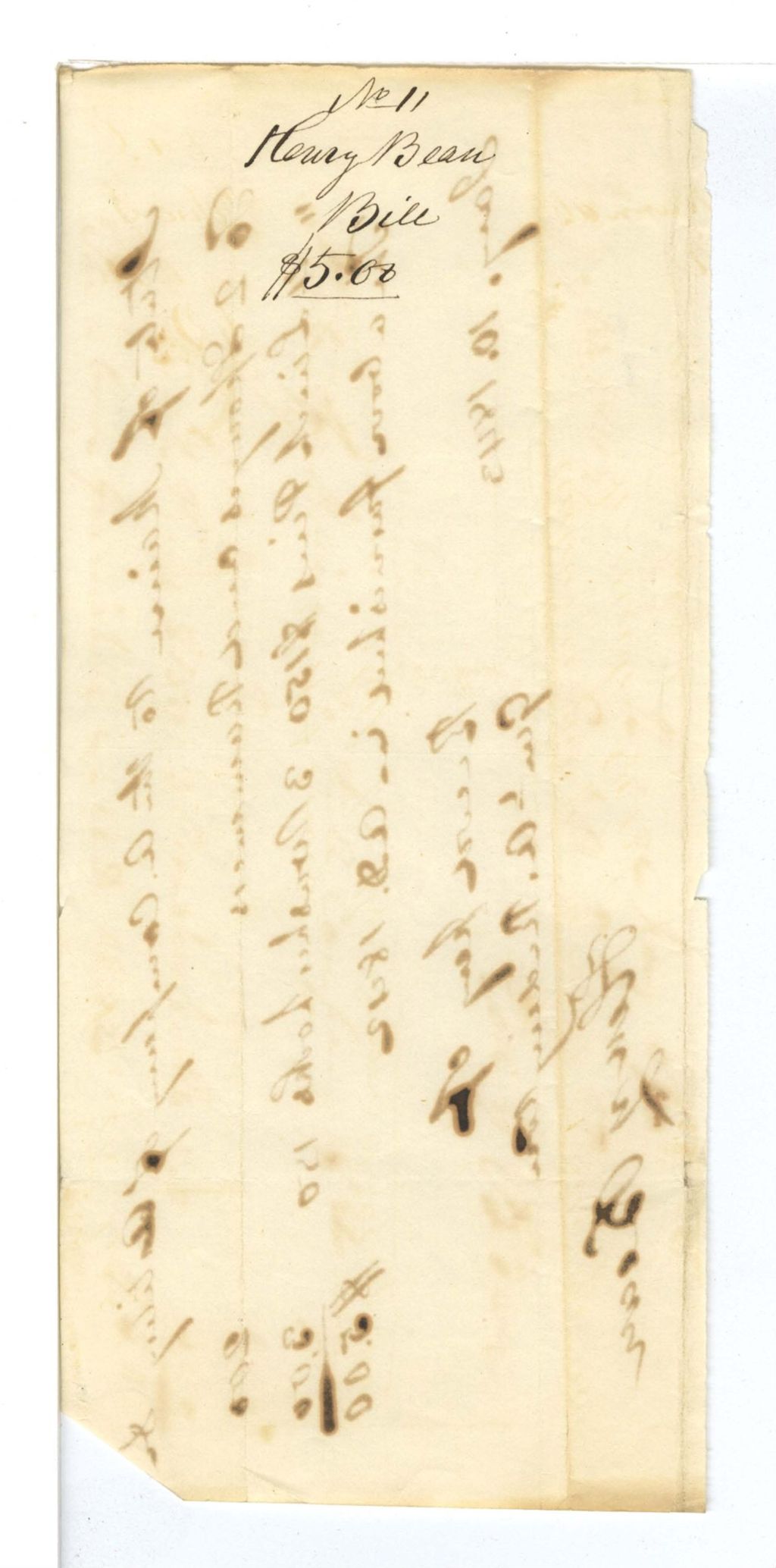Miniature of Repairs of Artillery - Bill No. 11: Henry Bean